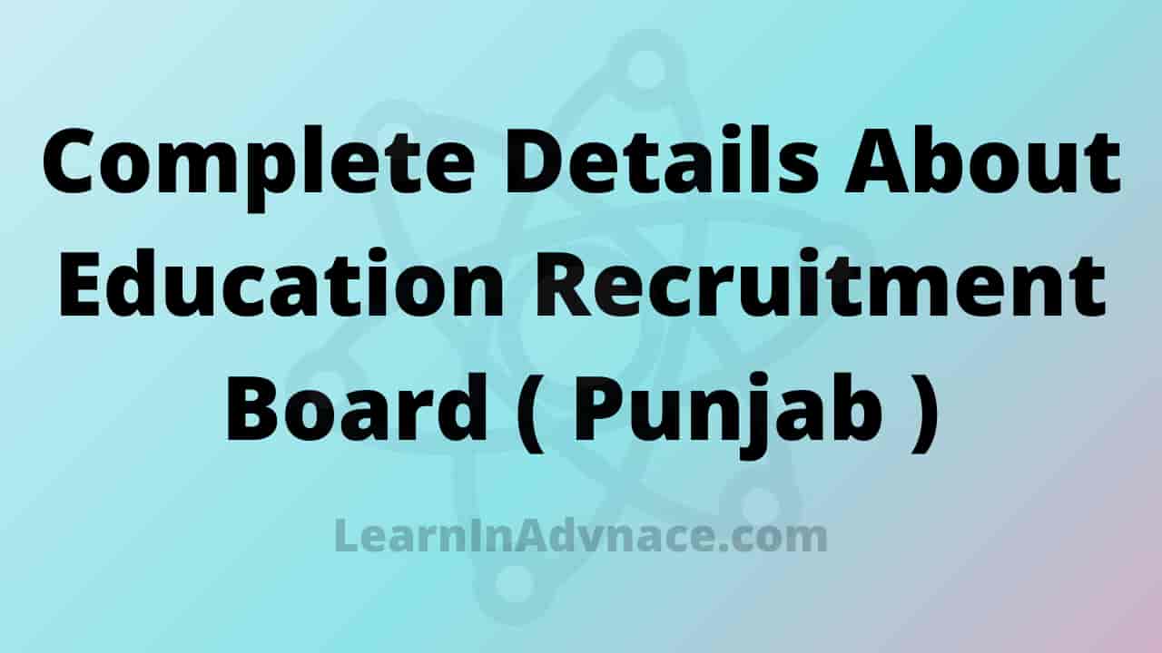 Education Recruitment Board Punjab